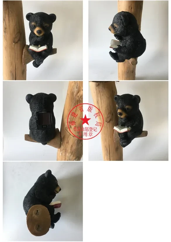 Solar-Powered Bear Garden Ornament