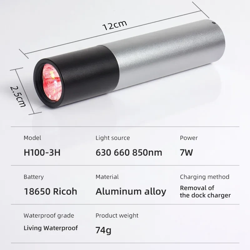 Infrared 3-Core Red Light Therapy Flashlight for Pain Relief