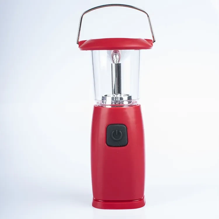Household LED Lantern with Solar Power and Hand-Crank Charging