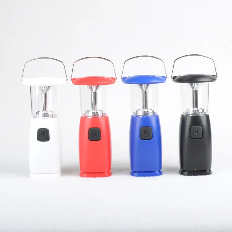 Household LED Lantern with Solar Power and Hand-Crank Charging