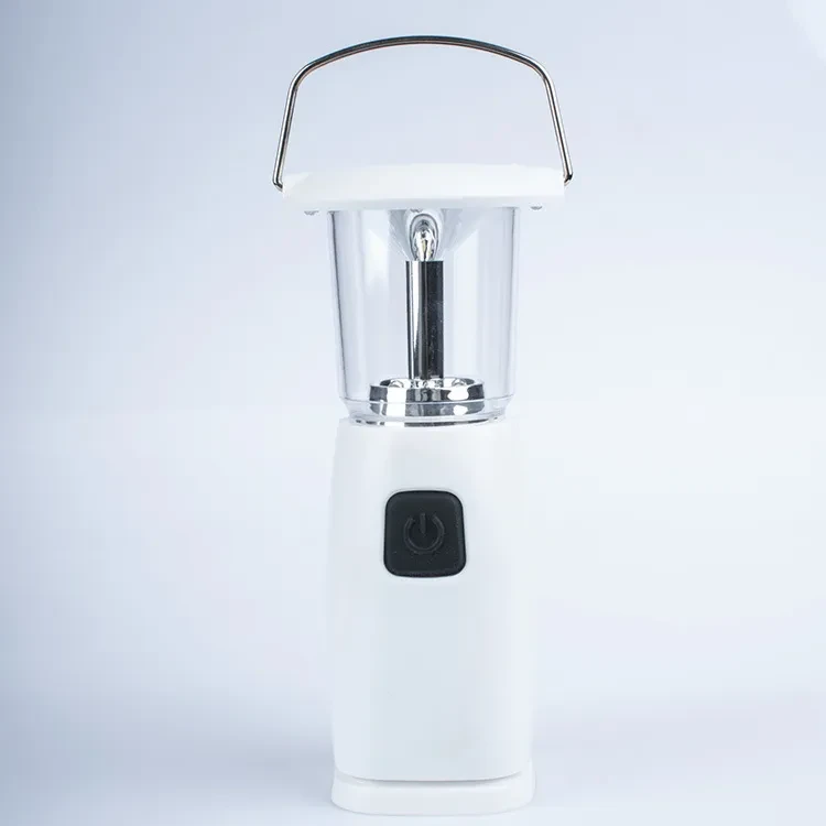 Household LED Lantern with Solar Power and Hand-Crank Charging
