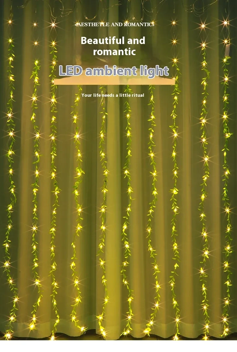 Flower-Shaped Copper Wire Curtain Lights for Indoor and Outdoor Decor