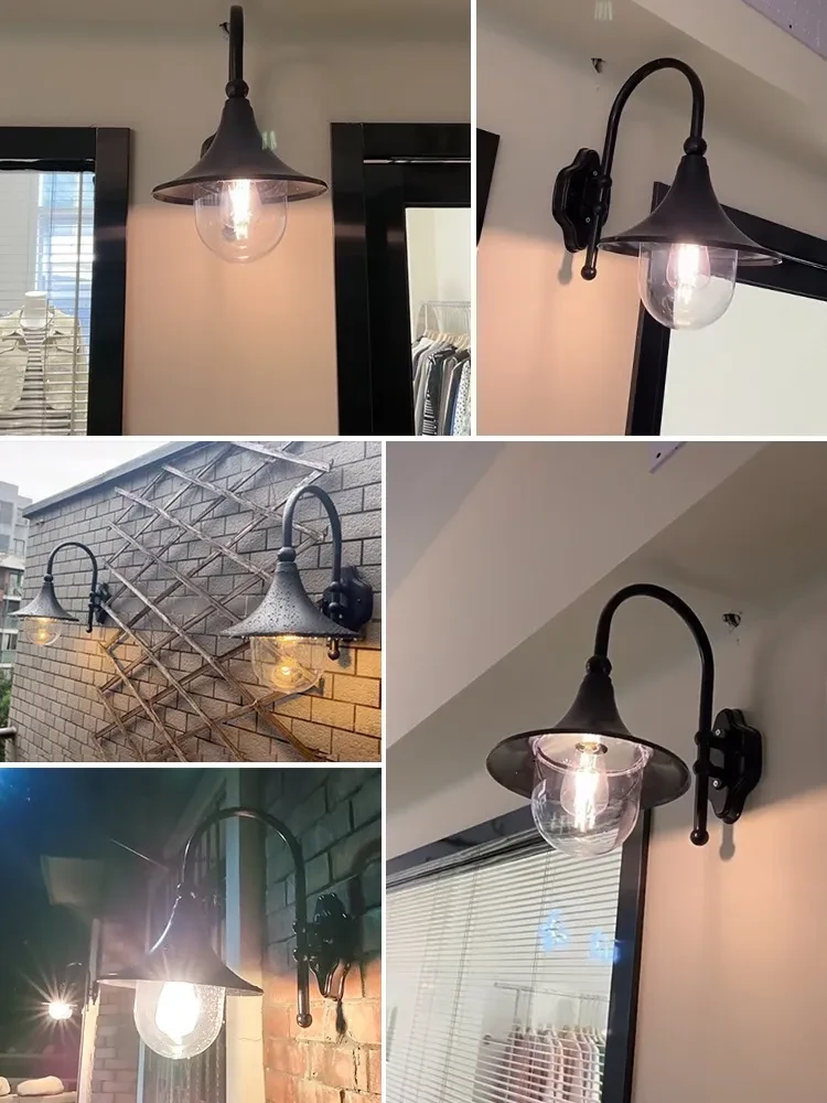 Rustic Horned Gateway Fixture for Stairway Veranda Illumination