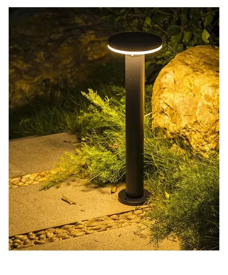 Contemporary Solar Post Light for Garden, Patio, and Yard Illumination