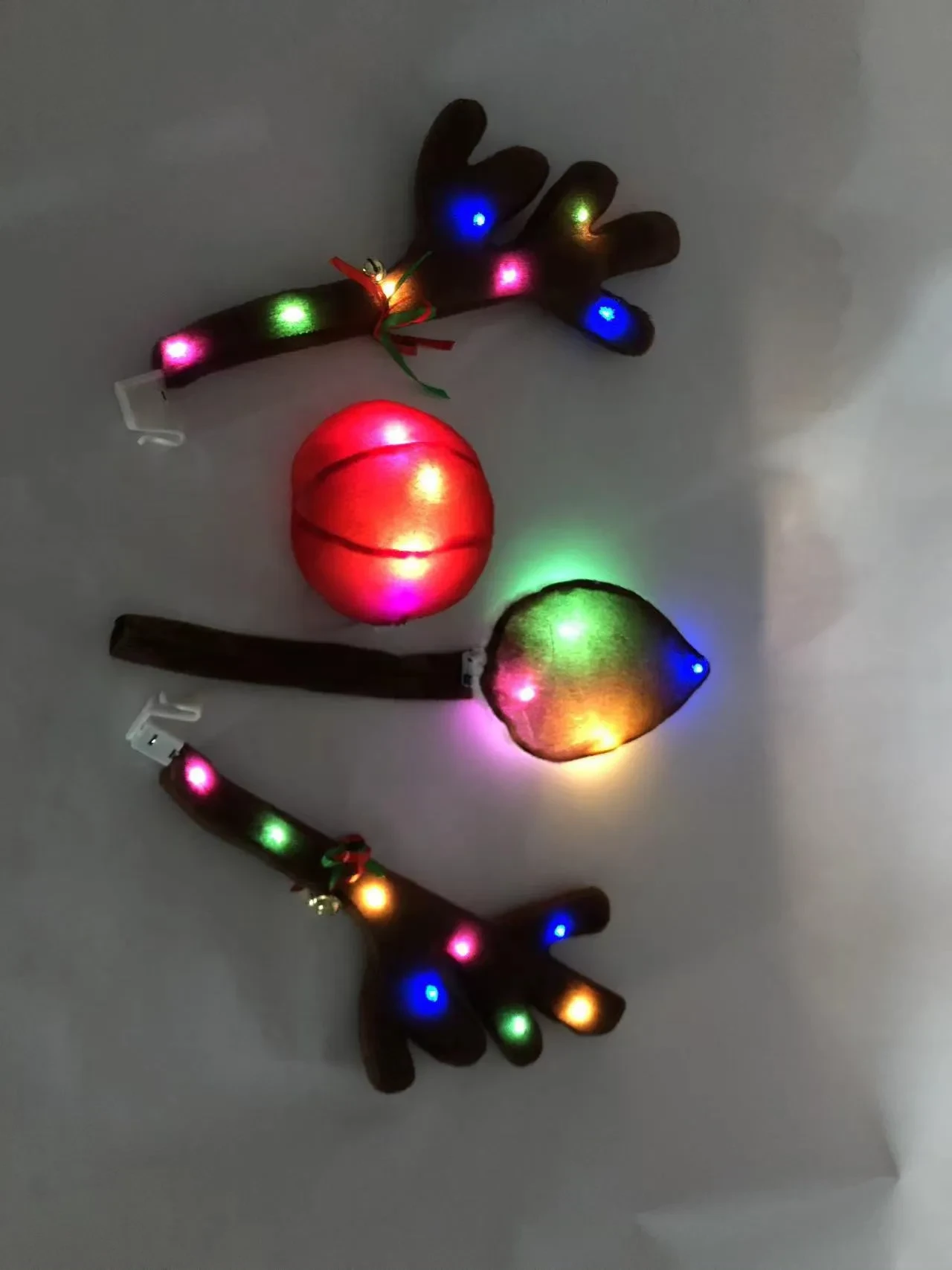 Festive LED Antler Car Decoration with Color & Warm Lights