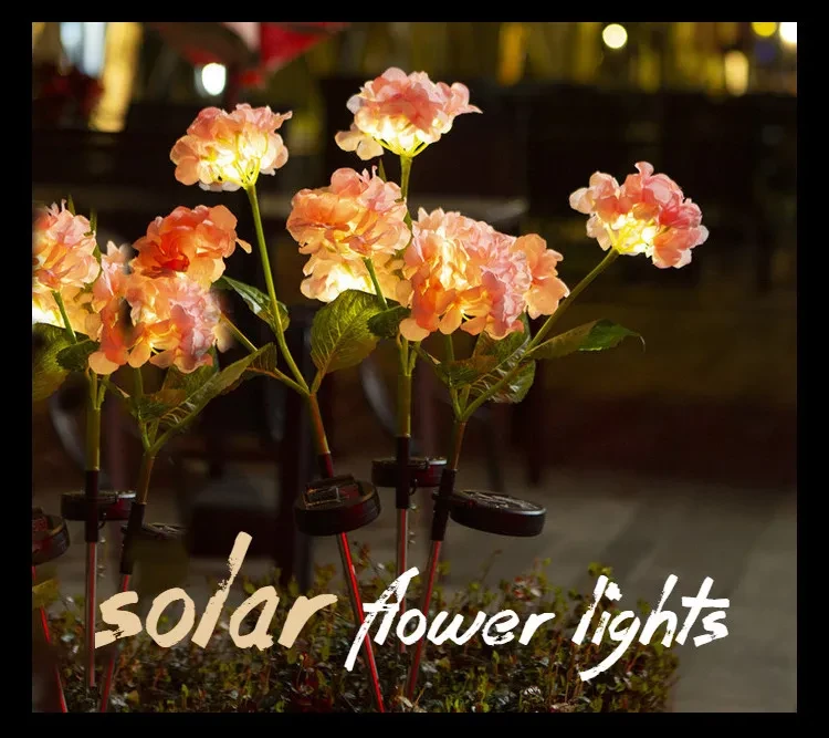 Solar Hydrangea Garden Lights for Outdoor Decorative Plant Illumination