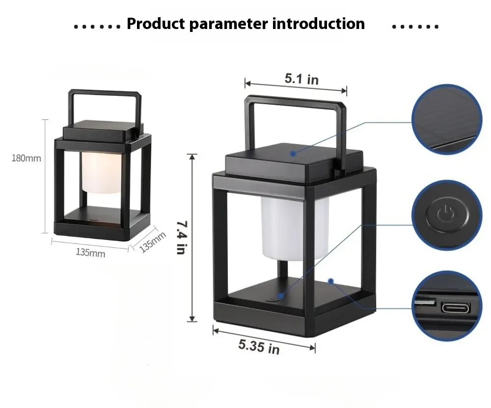 Handheld USB Lantern Glow Light for Travel and Outdoor Atmosphere