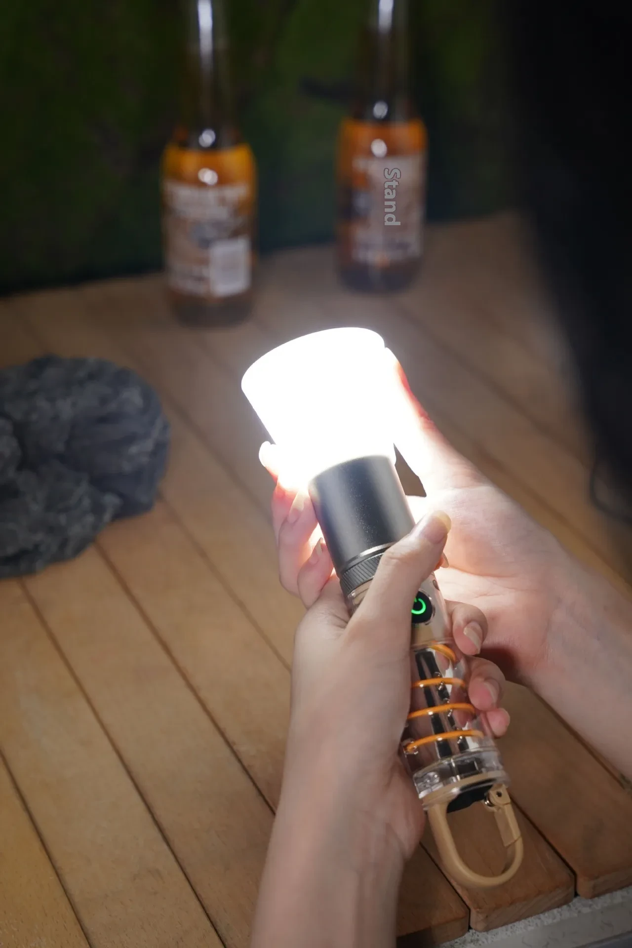 High-Power Dual-Beam Flashlight with Hook, Zoom & Keychain