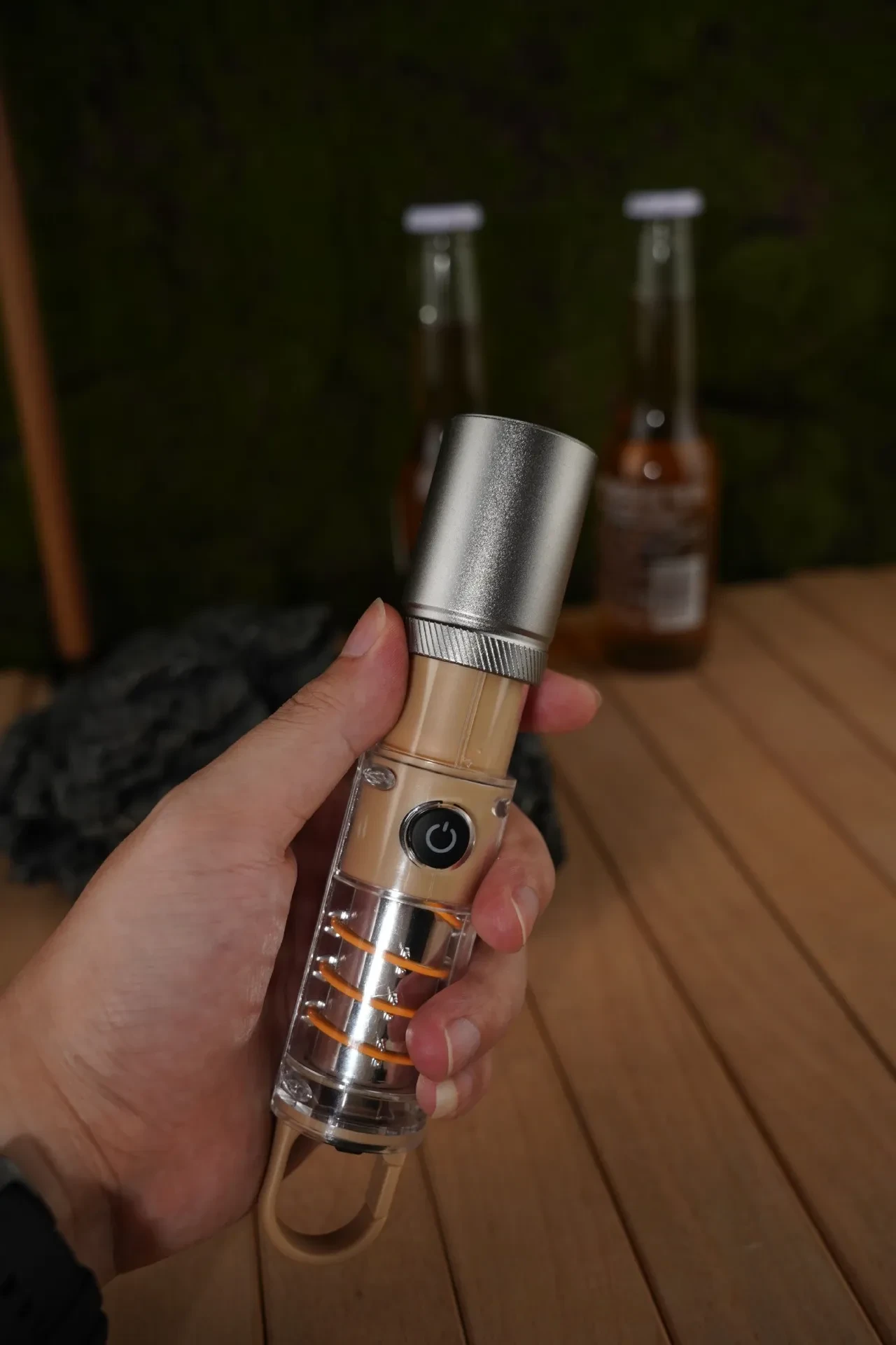 High-Power Dual-Beam Flashlight with Hook, Zoom & Keychain