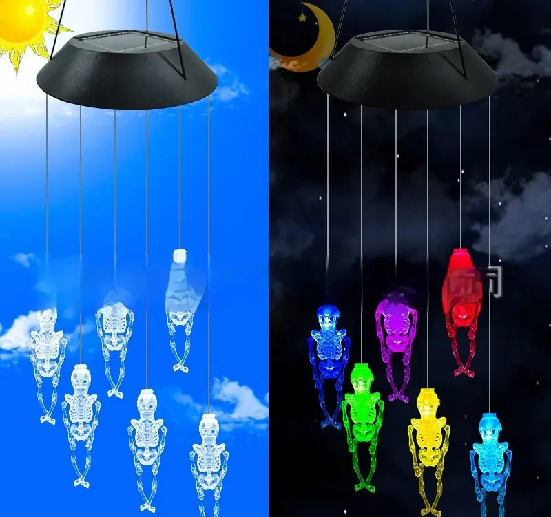 Solar Skeleton Wind Chime Light for Garden & Outdoor Decor