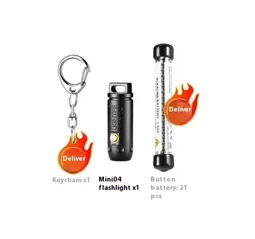 Ultra Slim Stainless Steel LED Keychain Pocket Flashlight