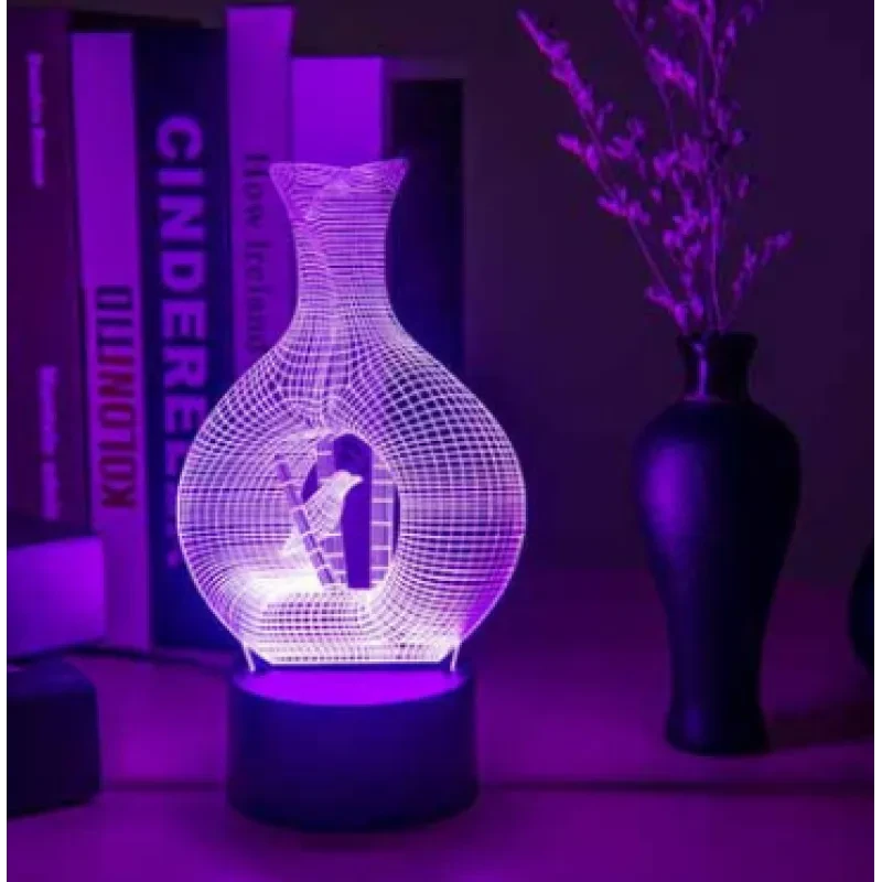 Multicolor 3D Illusion Lamp – Touch-Controlled LED Table Light