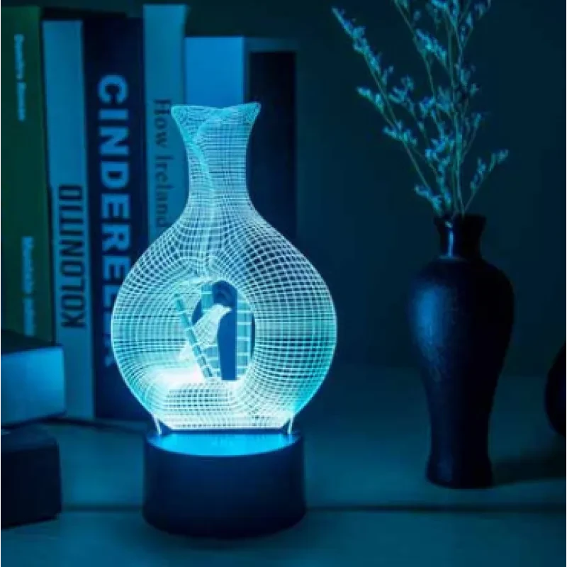 Multicolor 3D Illusion Lamp – Touch-Controlled LED Table Light