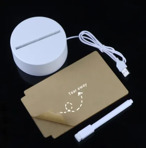 LED Note Board USB Desktop Night Light Heart Shape Writing Lamp