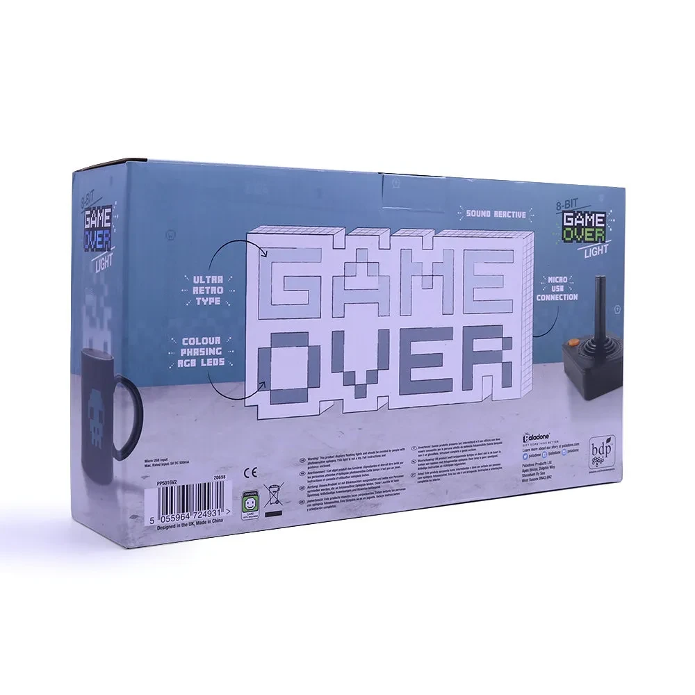 Game Over LED Atmosphere Light for Game Rooms and Entertainment