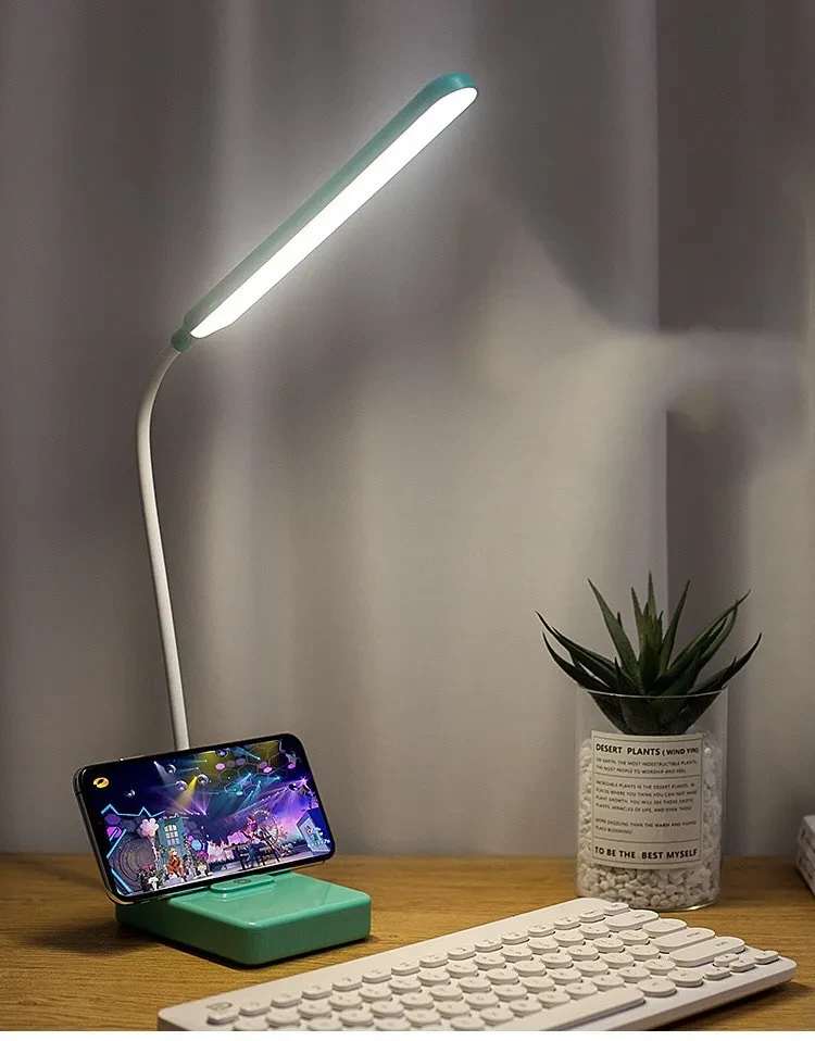 Modern LED Eye Lamp Touch-Control Desk Lamp White and Pink