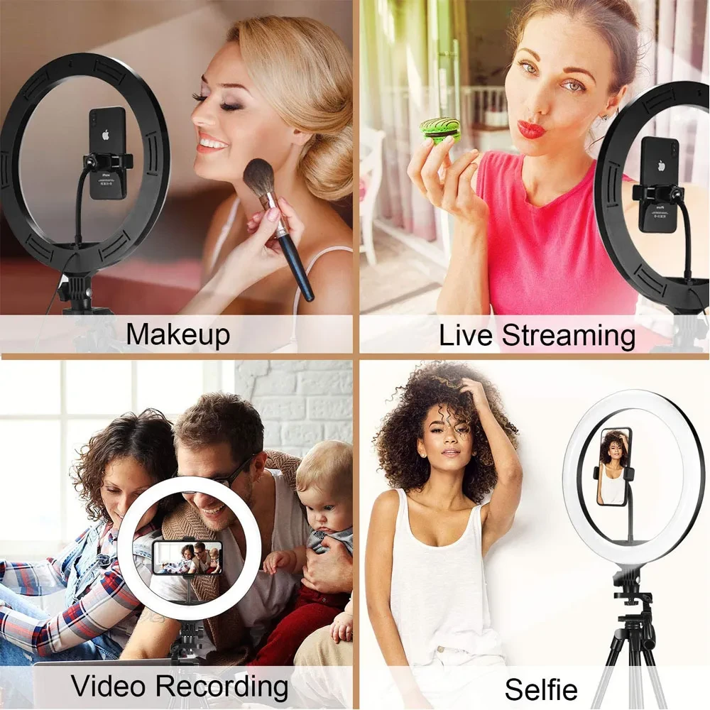 USB Selfie Ring Light with Tripod Dimmable LED Video Light 10 Inch