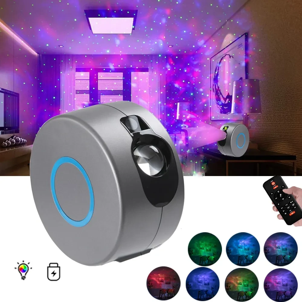 Aurora Galaxy Rotating LED Projector Colorful Night Sky Lamp