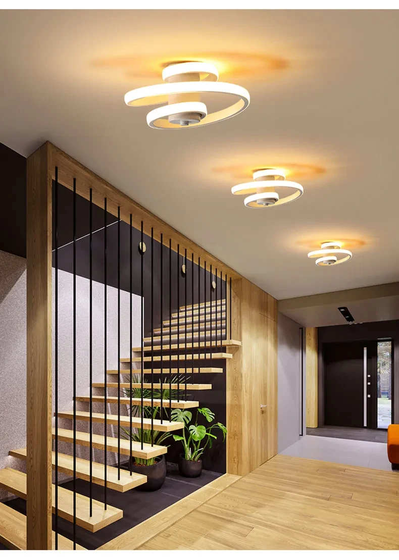 Modern Metal LED Ceiling Light Special Shape White or Black