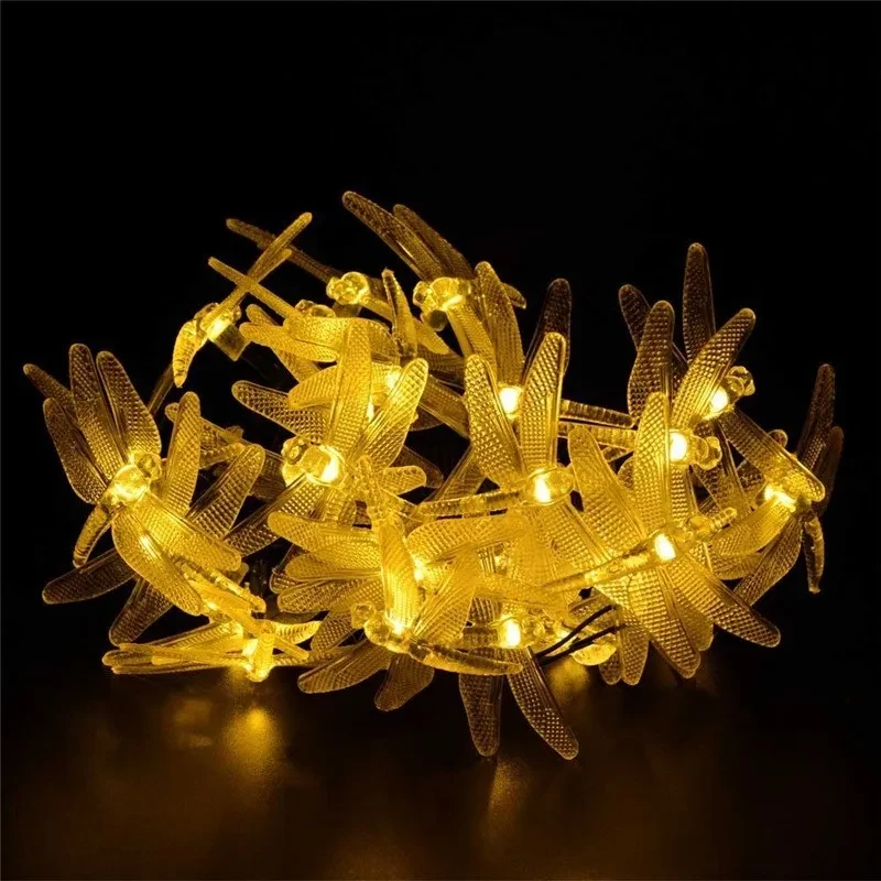 Solar Dragonfly LED String Lights Waterproof Garden Party Decor