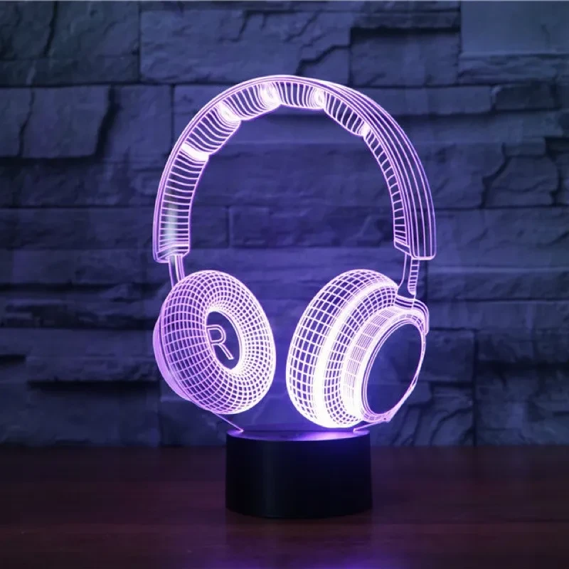 Stereo Earphone LED Decorative Table Lamp for Home & Hotel Use