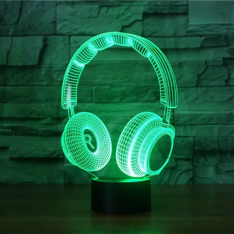 Stereo Earphone LED Decorative Table Lamp for Home & Hotel Use