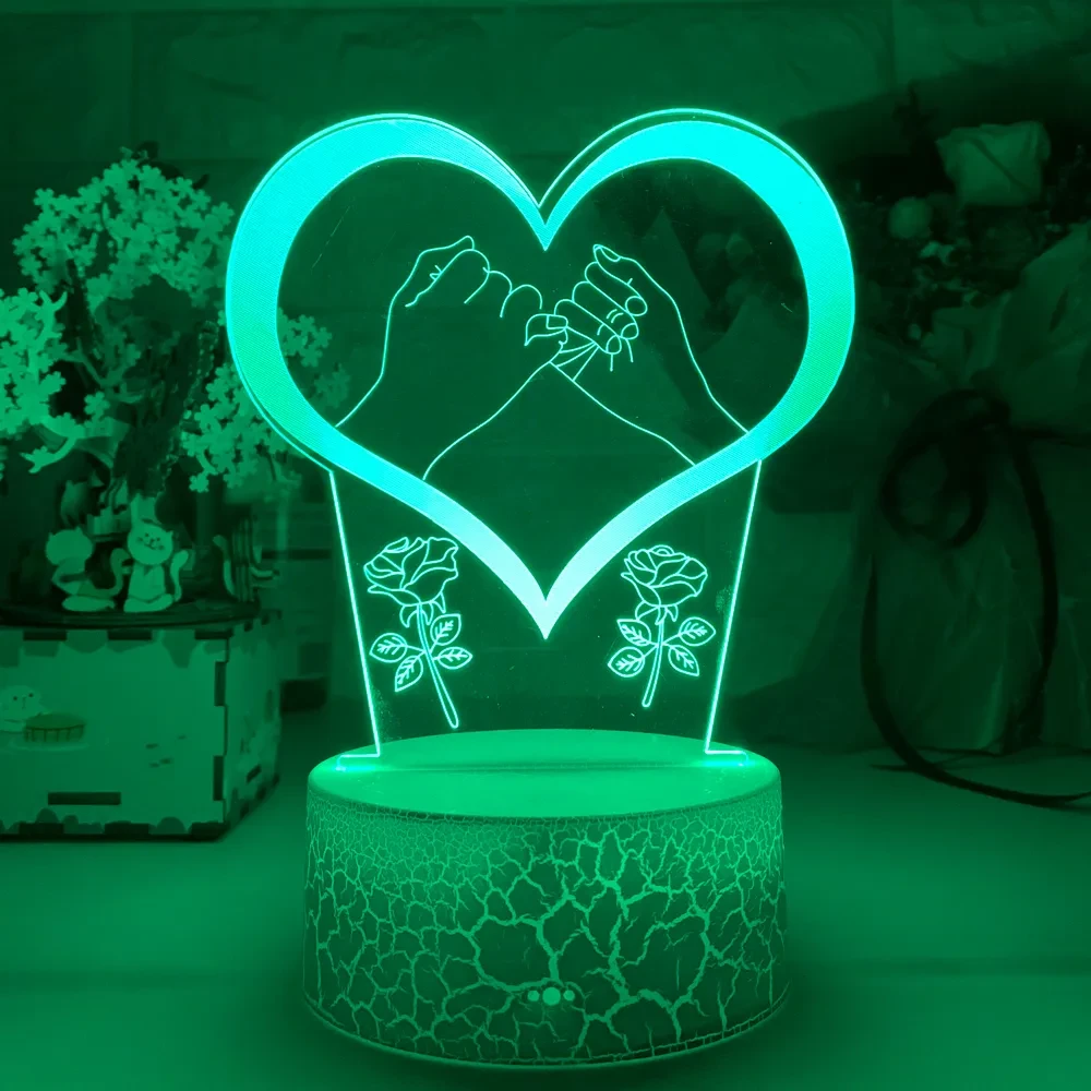 3D USB Rechargeable Night Light with Remote Control for Bedside