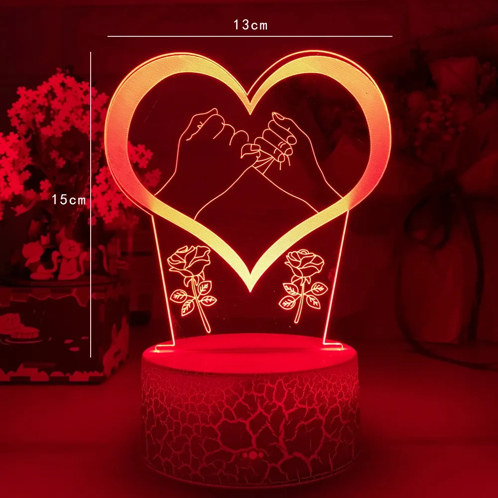 3D USB Rechargeable Night Light with Remote Control for Bedside