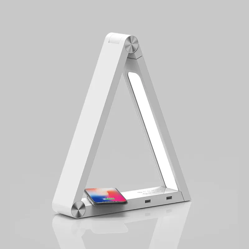 Wireless Charging LED Desk Lamp with Adjustable Color & Touch Dimming