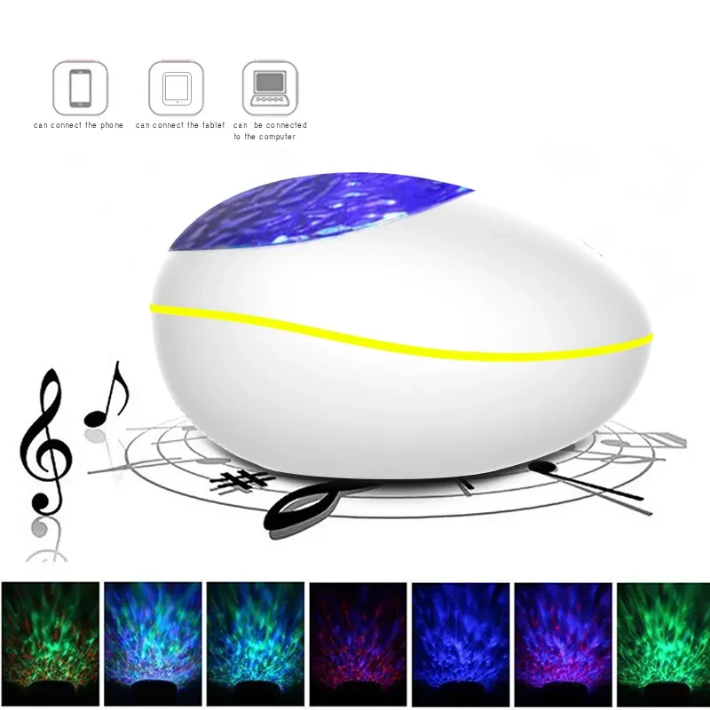 AuroraWave Bluetooth Ocean Projector Night Lamp with Speaker & Remote