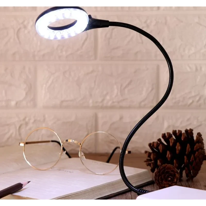 USB LED Flexible Desk Lamp with Magnifier for Laptop & Desktop