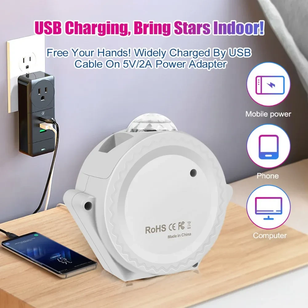 Starry Sky LED Moon Lamp – Rechargeable Bedside Bedroom Night Light