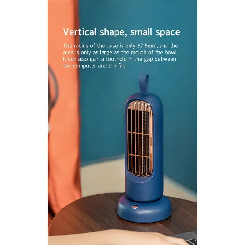 Mini Retro Tower Fan with USB Charging & Silent Oscillating Head