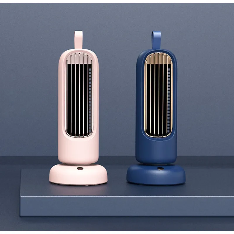 Mini Retro Tower Fan with USB Charging & Silent Oscillating Head