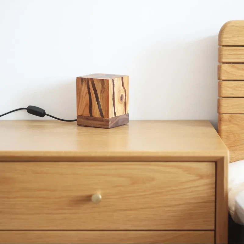 Crack Night Lamp – Creative Wooden Bedside LED Lamp with USB