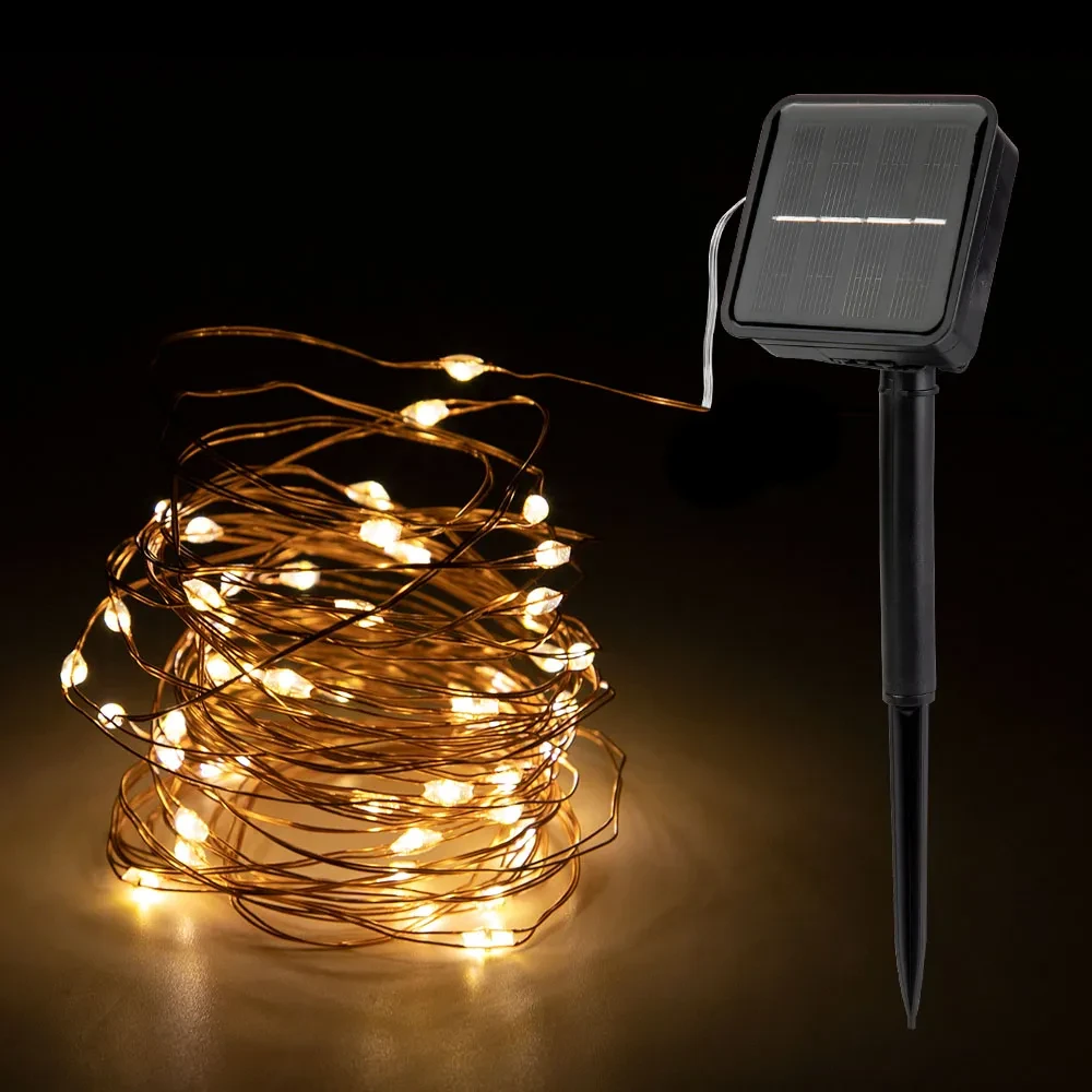 Solar-Powered LED Copper Lamp for Garden, Patio & Outdoor Spaces