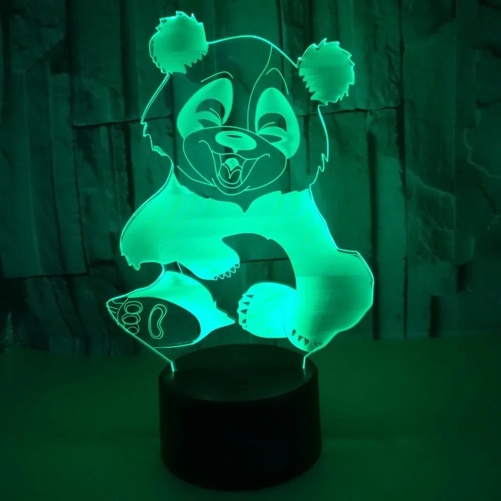 Panda 3D LED Night Light with Touch & Remote Control, Colorful Glow
