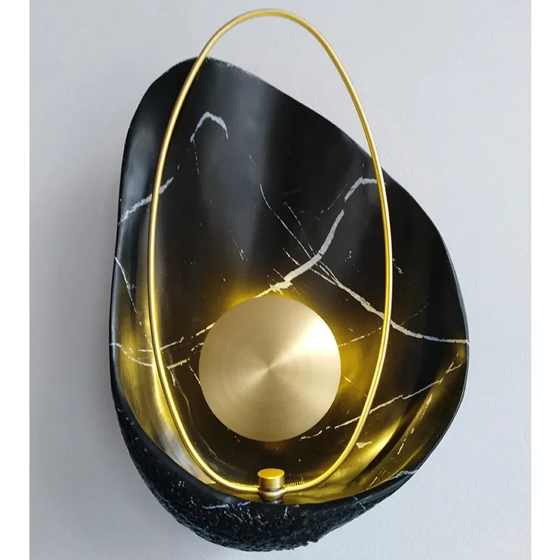 Elegant European Resin Shell LED Wall Light for Luxury Interiors