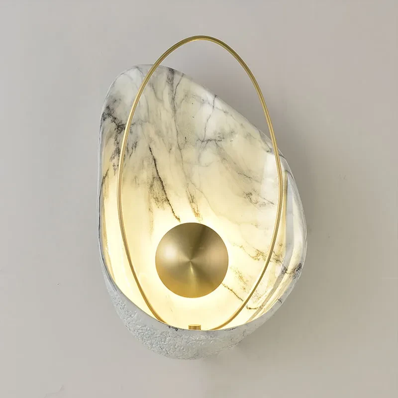 Elegant European Resin Shell LED Wall Light for Luxury Interiors