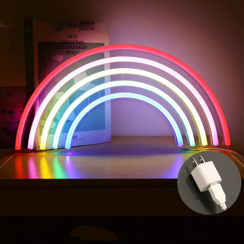 Rainbow Neon Wall Accent for Bars and Creative Spaces