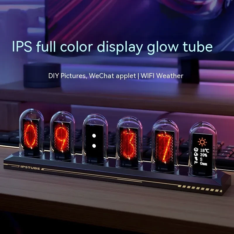 Premium RGB Nixie Tube Clock with Aluminum Alloy for Desktop Decor
