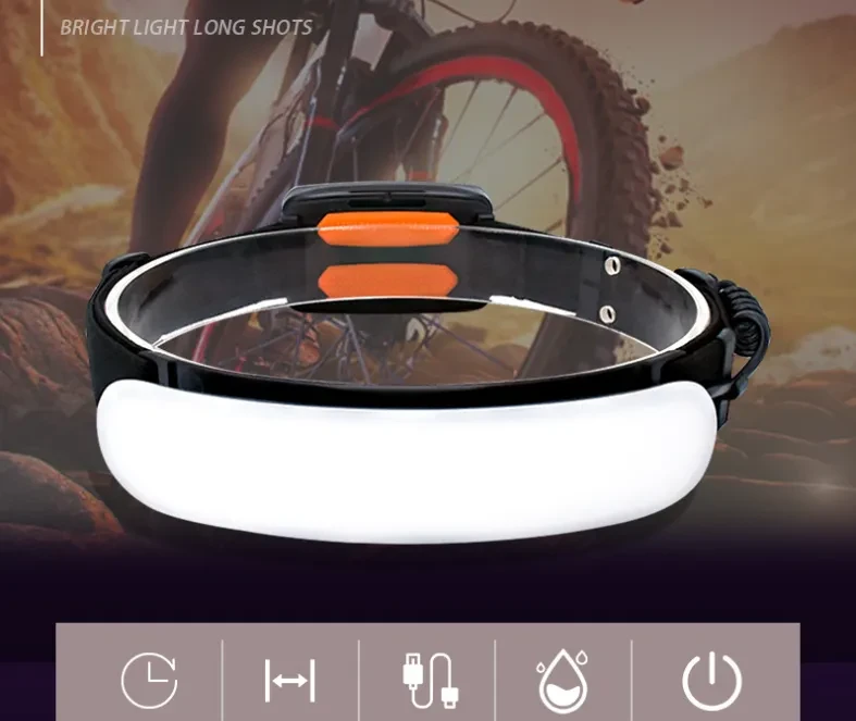 Large LED Flood Headlight for Outdoor Camping & USB Recharge