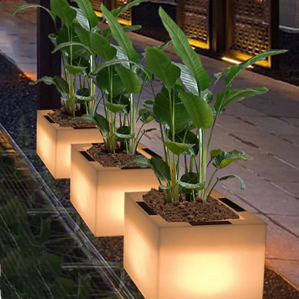 Luminous LED Flowerpot Lamp with Solar for Garden & Indoor Decor