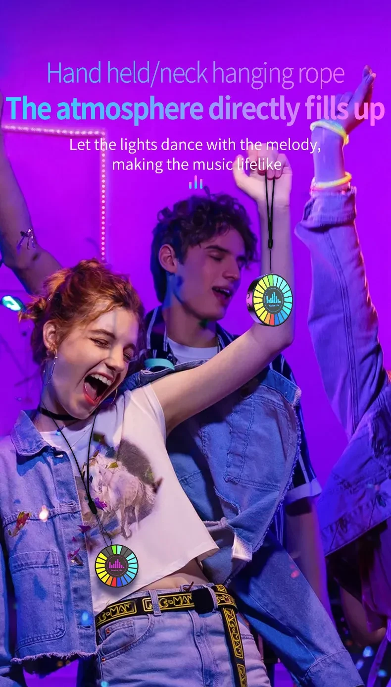 Dynamic LED Strip Lamp with Audio Sensor for Cars and Events