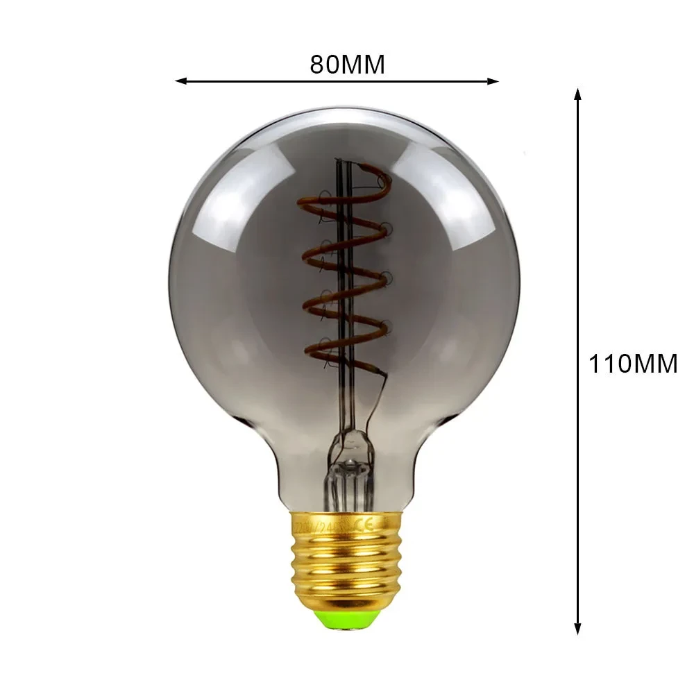 Vintage G80 Spiral Filament LED Bulb with Dimmable 360° Glow