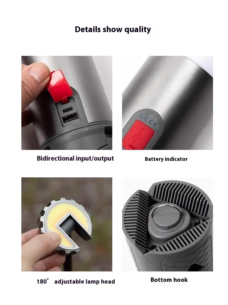 Rechargeable Outdoor LED Light with Foldaway Bracket for Camping