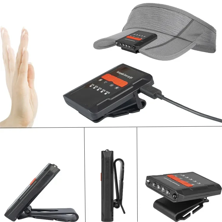 Hands-Free Night Fishing LED Clip-On Lamp USB Rechargeable