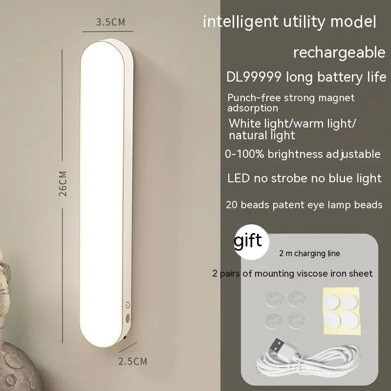 Rechargeable Eye-Care LED Desk Lamp with Adjustable Brightness