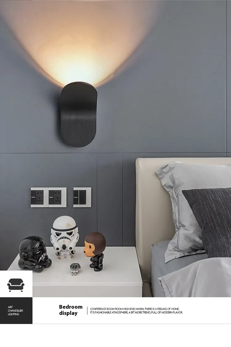 Modern Creative Wall Lamp Brushed Finish Living Room Light Fixture