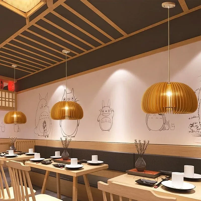 Artisan Wooden Hanging Lamp for Dining, Lounge, and Hospitality